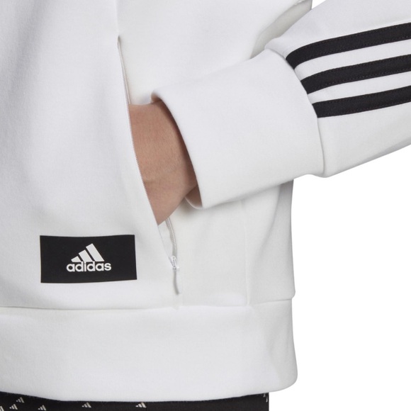 Adidas 3 Stripe Hoodie Full Zip Size Medium - Picture 3 of 10